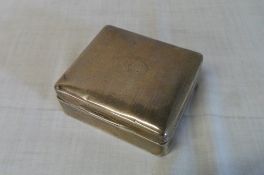 Silver wood lined box with HE monogram and Sheffield hallmark, approx weight 4oz