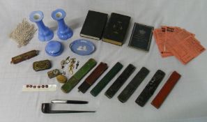 Cutthroat razors, cufflinks, clothing books, sheaffer pen etc