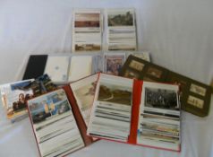 4 postcard albums, old photo album & loose postcards