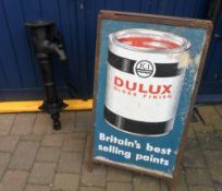 Cast iron water pump & a Dulux advertising board