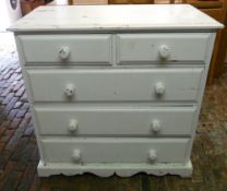 White painted chest of drawers