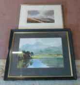 Framed watercolour by Donald Crossley & Framed watercolour Heaton Cooper