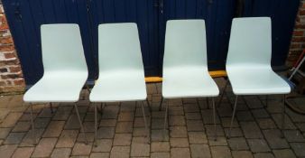 4 painted plywood chairs