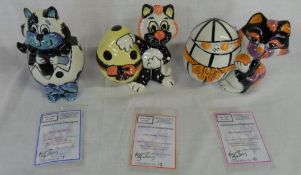 3 Lorna Bailey limited edition figures 'Chocoholic the Cat 7/75', 'Easter Parade the Cat 15/50' & '