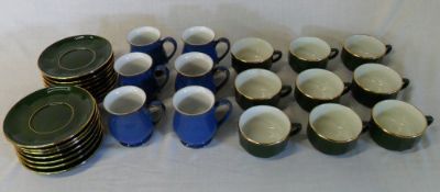 Denby ware mugs, saucers etc