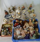 Various ceramic figures inc Royal Doulton Bunnykins, dolls etc