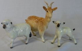 Beswick goat, sheep & lamb figures