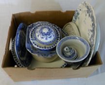 Ceramics inc blue & white, meat dish etc