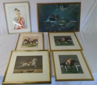 Various prints inc jockeys etc