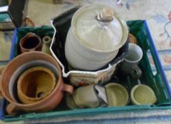 Box of clay pots etc