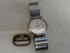 Omega Seamaster watch with 'Whitbread & Co PLC - In recognition of 20 years service - R A Langford