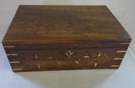 Brass inlaid Indian jewellery box