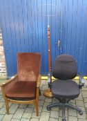 Parker knoll style chair (for shipping only),modern swivel chair & standard lamp