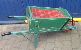 Wooden hand painted wheel barrow maker 'Fred Enderby'