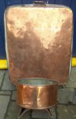 Copper beer barrel filter/funnel & lge copper oven tray