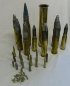 Various sized bullet & shell casings