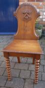 Hall chair with Grimsby coat of arms