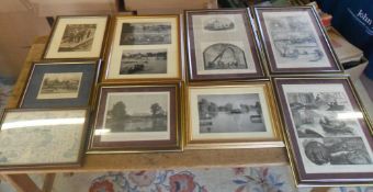 9 framed pictures & photographs relating to Twickenham inc Illustrated London News & George VI &