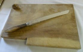 Mouseman style board & bread knife