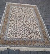 Ivory floral cashmere rug 155cm by 230cm