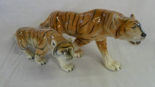 2 Royal Dux figures of tigers