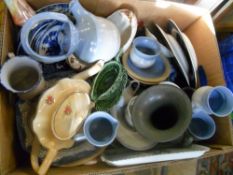 Ceramics inc some Sylvac, blue & white plates etc