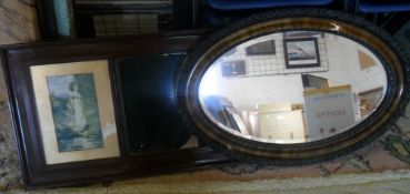 Oval wall mirror & Edw print/mirror