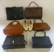 6 handbags & a pair of shoes