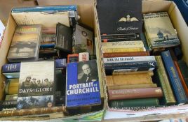 2 boxes of books mainly war etc