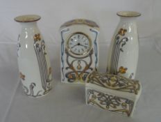 Masons art nouveau pr vases, clock & casket