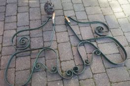 2 wrought iron bench ends