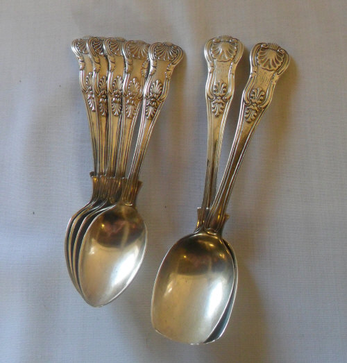 2 silver teaspoons & 5 S.P teaspoons, approx weight 5.8oz, London 1836-1838