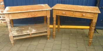 2 scrumbled pine washstand/tables