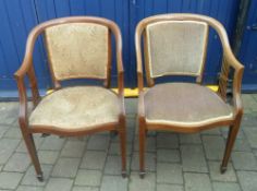 2 inlaid tub chairs