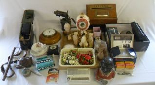 Letterbox, barometers, old cameras, ceramic cats, cutlery etc