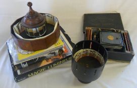 The standard magic lantern, magic lantern accessories, books etc