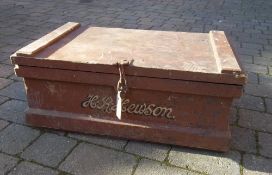 Wooden trunk marked 'H.R. Hewson'