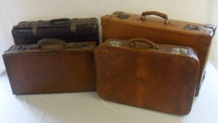 4 vintage suitcases