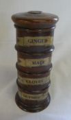 Spice tower ginger, mace, cloves & nutmeg