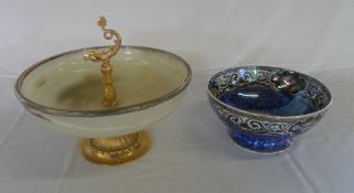 New Hall lustre bowl & onyx bowl