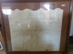 Framed indenture between Samuel Baker & Alexander Pope both of Waterford, Ireland dated 1763