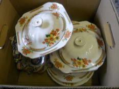 Box of ceramics inc plates, bowls etc
