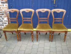 4 late Vict dining chairs with drop seats