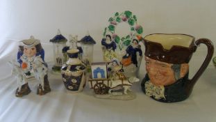 Staffordshire figures, Royal Doulton 'Old Charley' etc