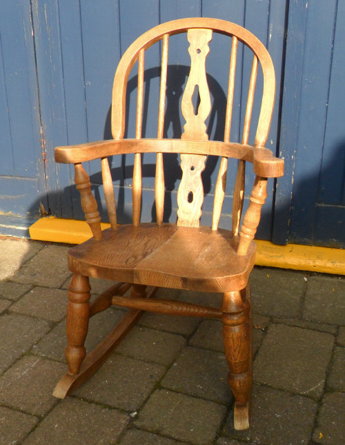 Oak childs rocking chair