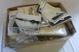 Lg box of mainly black & white photographs