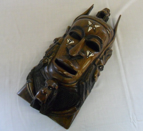 African mask with ivory inlay