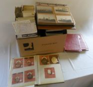Lg box of postcards inc sporrans