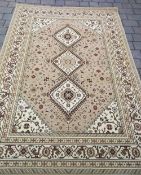 Turkish beige rug with medallion design 230cm by 160cm