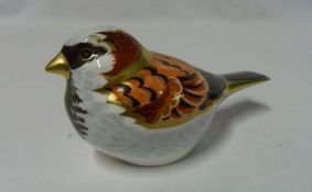 Royal Crown Derby 'Sparrow' with silver stopper